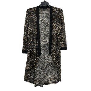 Initiatives Brown Abstract Patterned Robe Cardigan size M